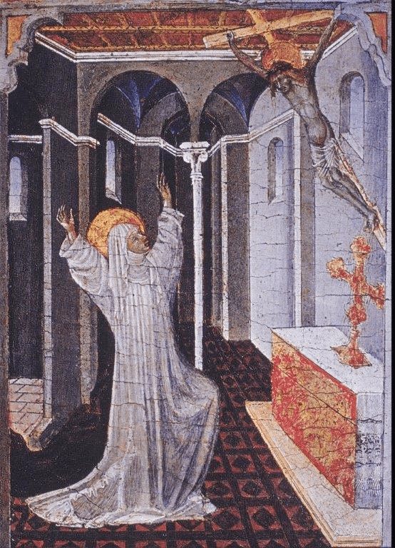 Fig. 1. Giovanni di Paolo, Stigmatization of St Catherine of Siena, tempera and gold on wood, 1460–1465. New York, Metropolitan Museum of Art, inv. no. 1997.117.3. (Met open use policy via ArtStor)