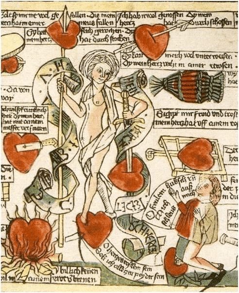 Fig. 11. Frau Minne, woodcut, Germany, 1479. Berlin, Kupferstichkabinett, Staatliche Museen zu Berlin (© Kupferstichkabinett, Staatliche Museen zu Berlin)