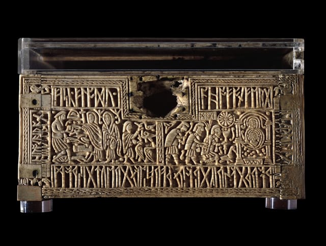 2.  The Franks Casket, front panel, whalebone, 229mm x 190mm x 109mm. London, British Museum (photo: © Trustees of the British Museum).
