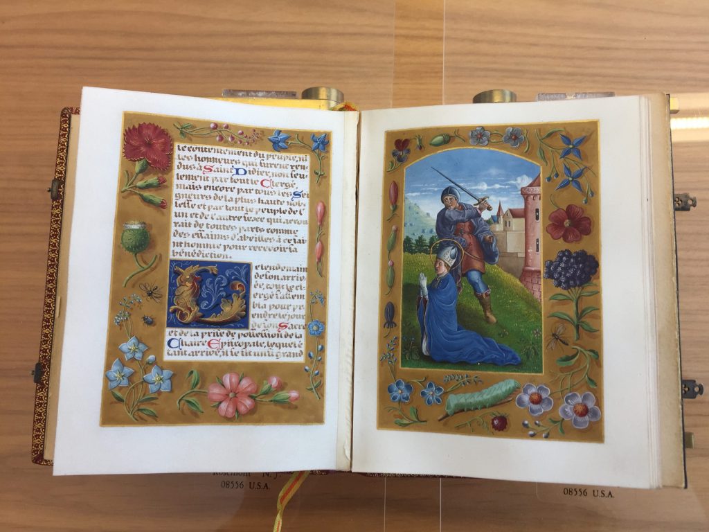 Execution of Bishop Didier of Langres, fols. 12v–13r. Life of Saint Didier, Gothic Revival Manuscript, 1902. Karen Gould Collection #51, Gift of Lewis Gould. Spencer Art Reference Library, The Nelson-Atkins Museum of Art. Photo: (Virginia Blanton)