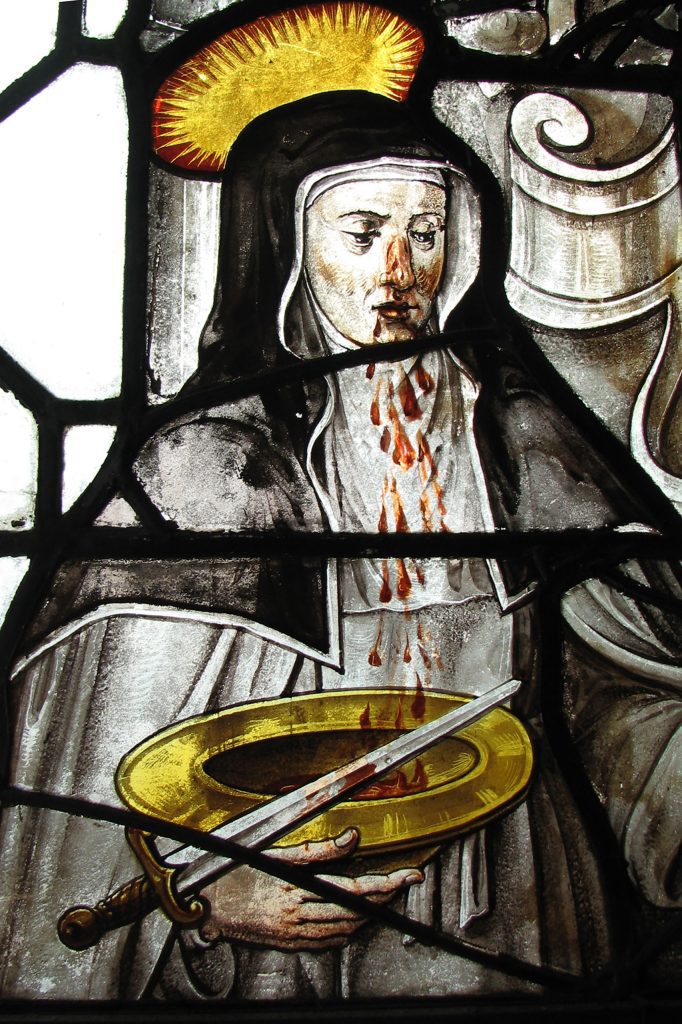 1. Jean de Caumont, Blessed Oda of Rivreulle, detail, stained glass from Park Abbey, Leuven, c. 1638. Photo: Author.