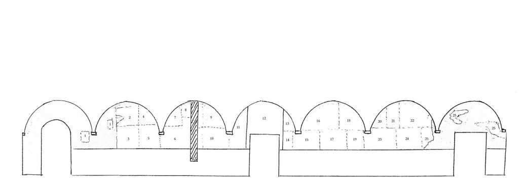 Diagram of a fresco cycle in black and white.