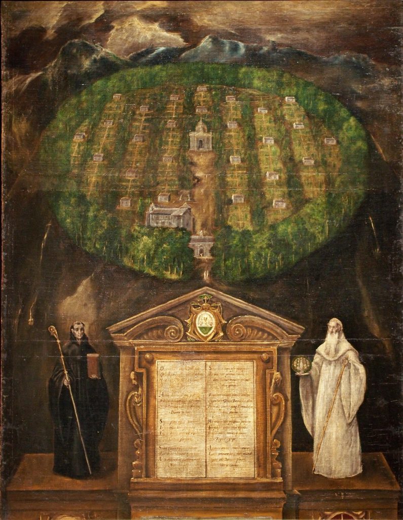 Allegorical representation of the Camaldoli Order with a hermitage surrounded by trees by El Greco.