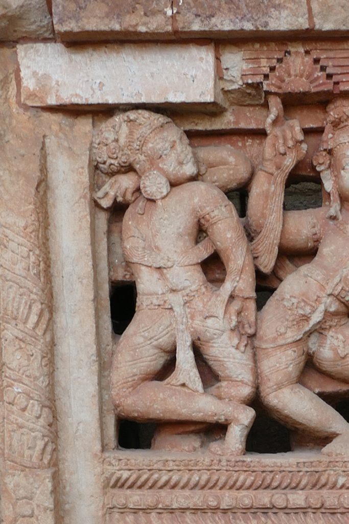 Seventh century stone relief with dancer. From Parasuramesvara temple, Bhubaneswar, Odisha.