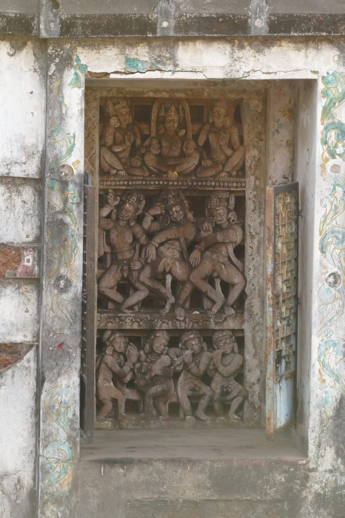 Seventh century stone relief with dancers and onlookers. From Kapilesvara temple, Bhubaneswar, Odisha.