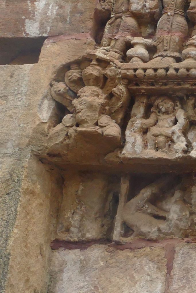Fragment of relief carving of a naga or snake king, showing the snake hood. Svarnajalesvara, Bhubaneswar, Odisha.